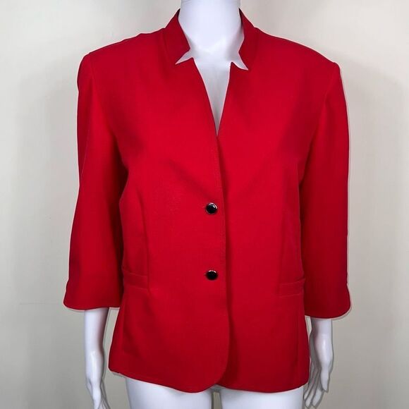 R&K Originals Vintage Cropped Red Power Blazer - Picture 1 of 12